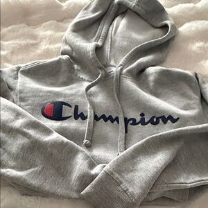 Champion Heather Gray Hoodie with Logo